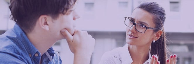 UG Images 318x106-18 female colleague speaking to male colleague