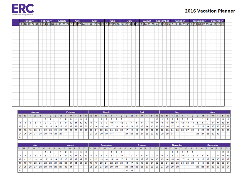 2016 Vacation Planner