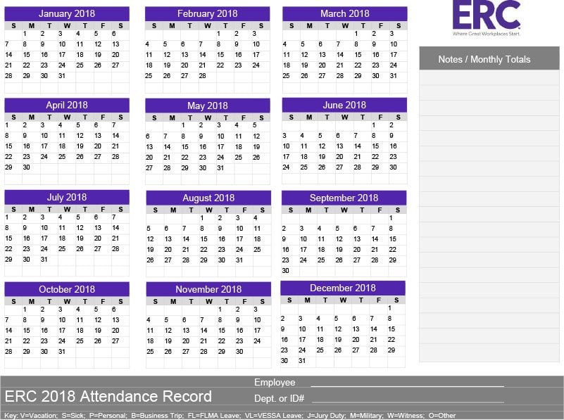 2018 Attendance Tracker