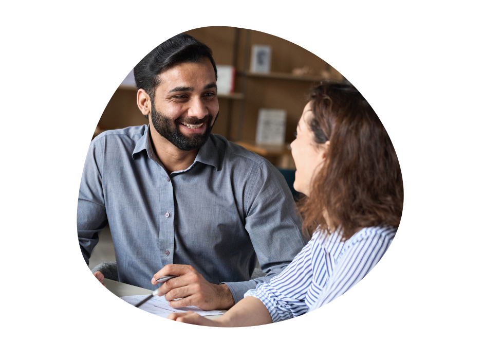 Supervisor talking with an employee