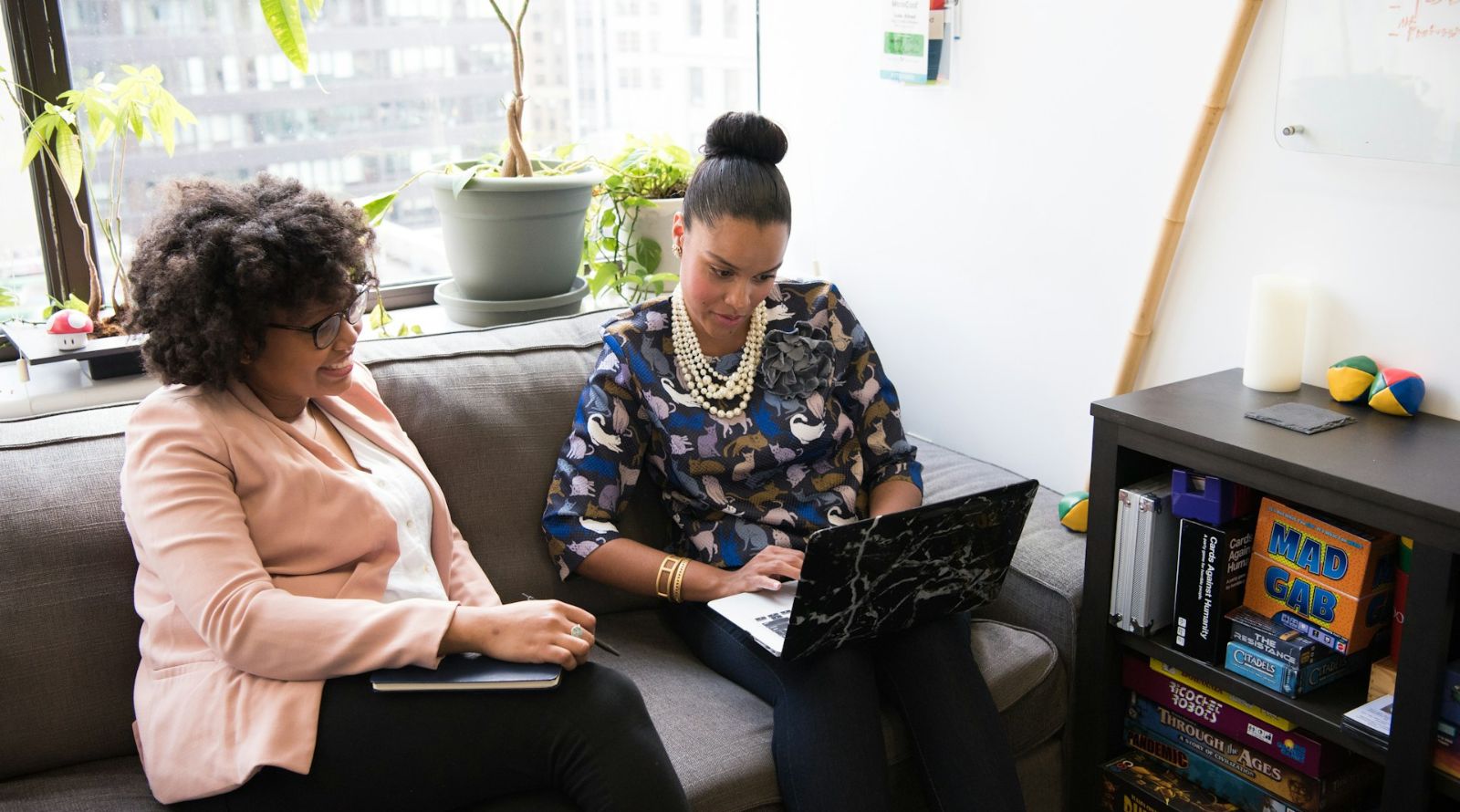 Two women from different generations working together